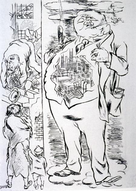 Da  Die drei Soldaten, disegno di George Grosz.