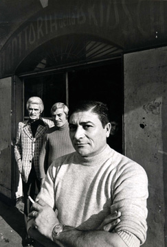 Osteria della Briosca, fine anni 60 (il proprietario, Luciano Sada detto il Pinza, con due avventori)