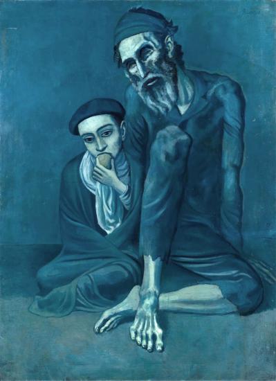 Pablo Picasso, Vecchio cieco con ragazzo, 1903.