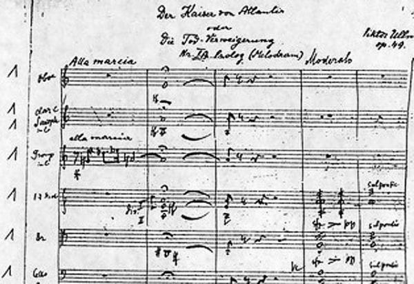 “Der Kaiser von Atlantis”, la partitura manoscritta