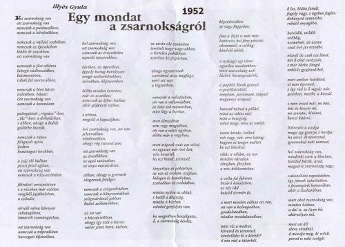 Budapest, 1956. Volantino con il testo della poesia Egy mondat a zsarnokságról di Gyula Illyés, fino ad allora proibita.