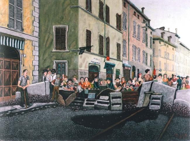 Enrico Fereoli (1901-1991): Barricades in Parma, 1922
