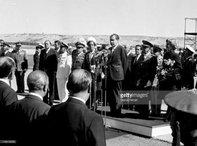 Francisco Franco and US president Richard Nixon (Barajas airport, Spain)