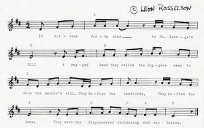 La partitura originale di Leon Rosselson.