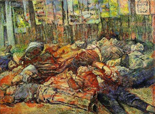 Martiri di piazzale Loreto, come raffigurati dal ‎pittore Aligi Sassu‎