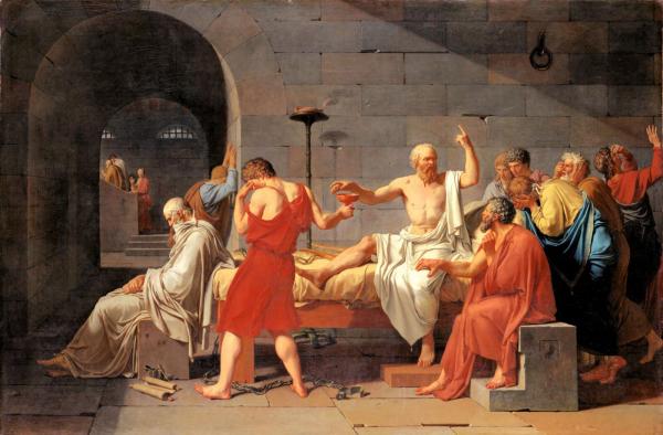 LA MORT DE SOCRATE  <br />
Jacques-Louis David — 1787