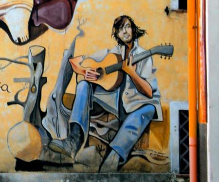 FABRIZIO DE ANDRÉ <br />
Mural à ORGOSOLO