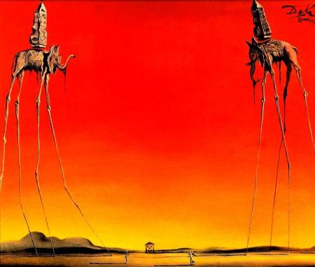 LA GUERRE DES ÉLÉPHANTS     <br />
Salvador Dali – 1948