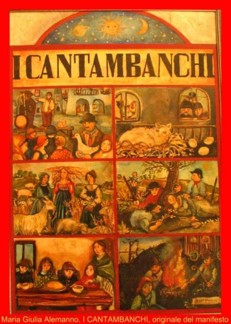 I Cantambanchi (Maria Giulia Alemanno, olio su tavola, 1980)