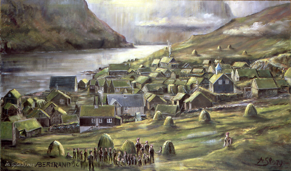 Villaggio di pescatori islandesi attorno al 1870.