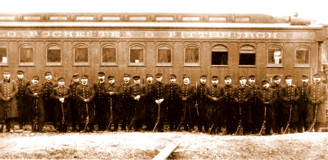 1894. Un gruppo di sgherri dell’agenzia privata ‎Pinkerton, assoldati per reprimere gli scioperi‎