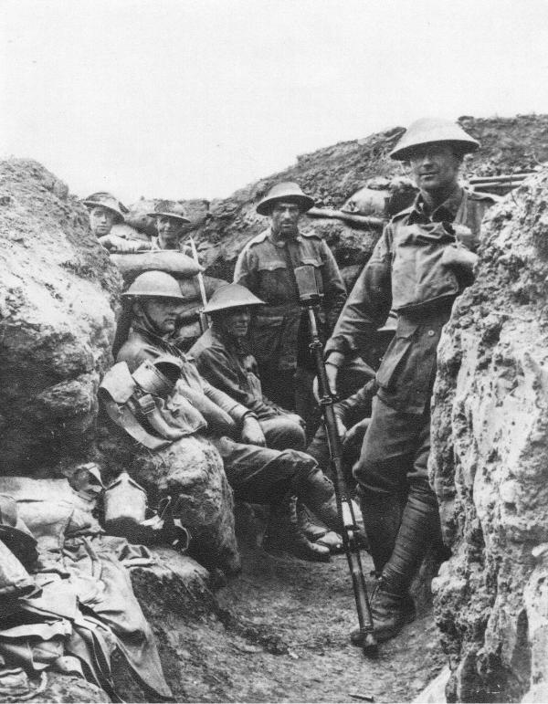 Soldati australiani in trincea nella Somme 