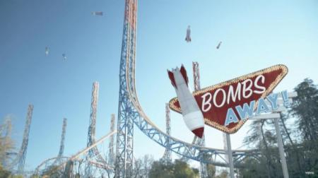 “Bombs Away” è la giostra che condanna la facilità con la quale ci si dichiara guerra tra popoli e culture.