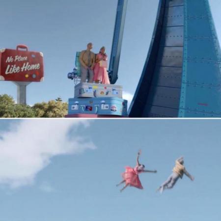 Un’attrazione chiamata “No Place Like Home” lancia le persone oltre un recinto bianco. Qui si fa riferimento alle famose Trump policies riguardo gli immigrati e al muro che il presidente americano sta costruendo al confine col Messico.