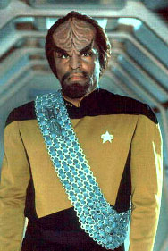 Il Capitano Worf, un Klingon. Dalla serie Star Trek. Capt. Worf, a Klingon. From the TV movie serial Star Trek.