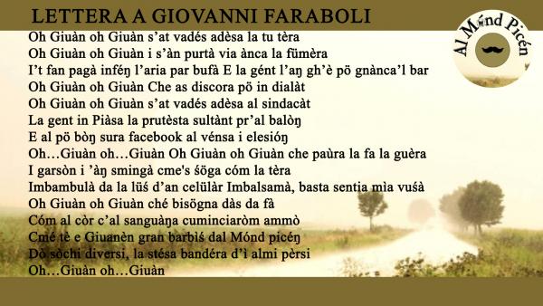 Lettera a Giovanni Faraboli