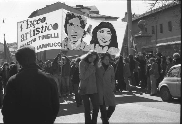 Milano, 21 marzo 1978. I funerali di Fausto Tinelli e Lorenzo Iannucci.