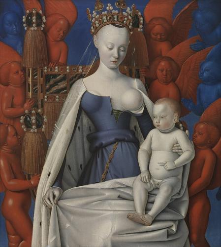 Jean Fouquet: Vierge à l'Enfant avec Anges, raffigurante Agnès Sorel