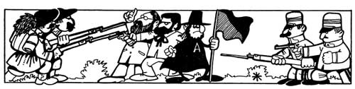 La Banda del Matese a Letino, in una vignetta umoristica di "A - Rivista Anarchica".