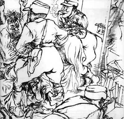 L’arresto di Erich Mühsam in un disegno di George Grosz