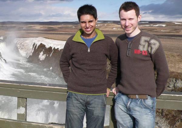 In love: Dr Nazim Mahmood (left) with fiancé Matthew Ogston