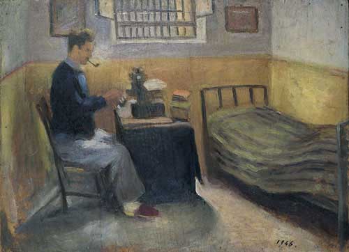 Nâzım Hikmet nella sua cella, 1946, autoritratto