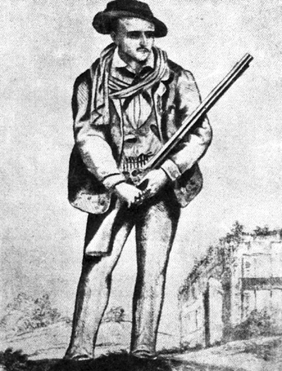 Disegno raffigurante il Passatore 