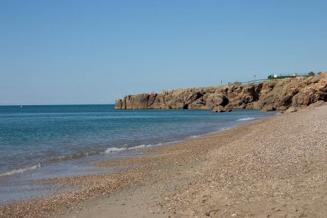 Sète, Hérault [34]. La Plage de la Corniche.