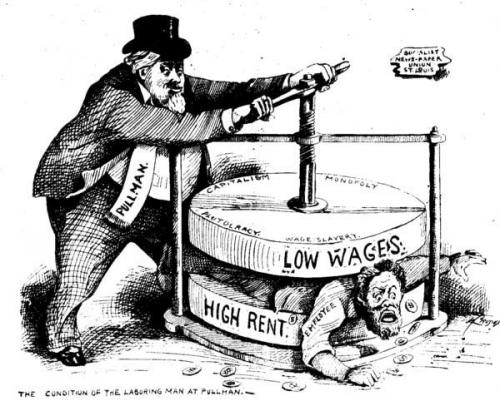 I motivi dello ‎sciopero alla Pullman in una vignetta dell’epoca‎