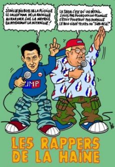 Nicolas Sarkozy e Jean-Marie Le Pen, Les Rappers de la Haine. Courtesy of paris.indymedia.org.