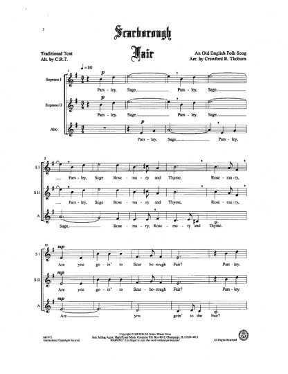 Scarborough Fair/Canticle, <i>provided with</i> The Elfin Knight, Whittingham Fair <i>and</i> Rosemary Lane, <i>and with an Appendix on</i> Riddles Wisely Expounded