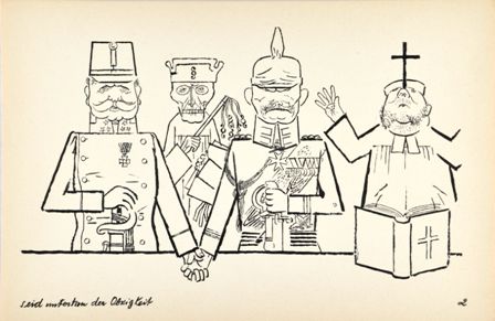 George Grosz, “Seid untertan der Obrigkeit!”, 1927 (“Inchinarsi alle Autorità!”)