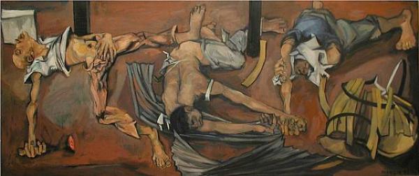 Esecuzione di Nikos Beloyannis e compagni, dipinto di Peter de Francia (1953)