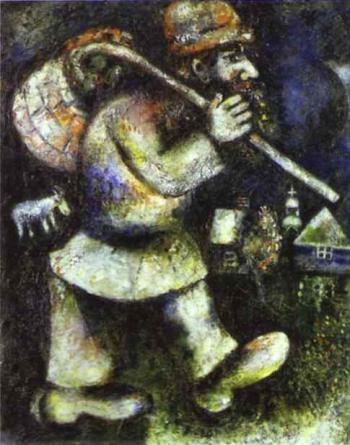 L’ebreo ‎errante, tela di Marc Chagall, 1923-1925.‎
