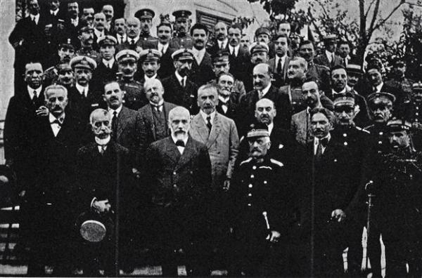 foreground: Kountouriotis, Venizelos, Daglis September 29, 1916