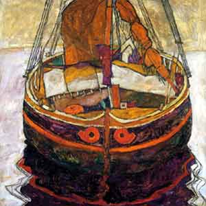 La barca da pesca di Trieste. Dipinto di Egon Schiele.
