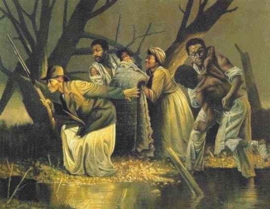 Un dipinto che ritrae la “smuggler” Harriet Tubman in azione