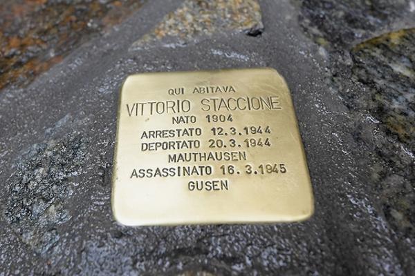 Pietra d'Inciampo per Vittorio Staccione