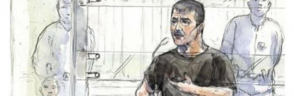 Yvan Colonna a processo. Di tutti i dibattimenti non esistono immagini, ma soltanto disegni.